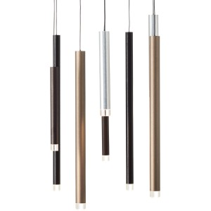 Moderne, braune 8er LED-Pendelleuchte Cembalo für Esszimmer, dimmbar.