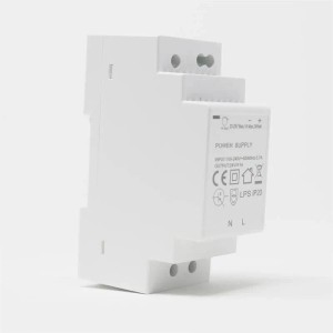 Weißer Transformator aus Kunststoff für DIN-Schiene, 24V DC, 1A, 24W. Lampenzubehör IP20.