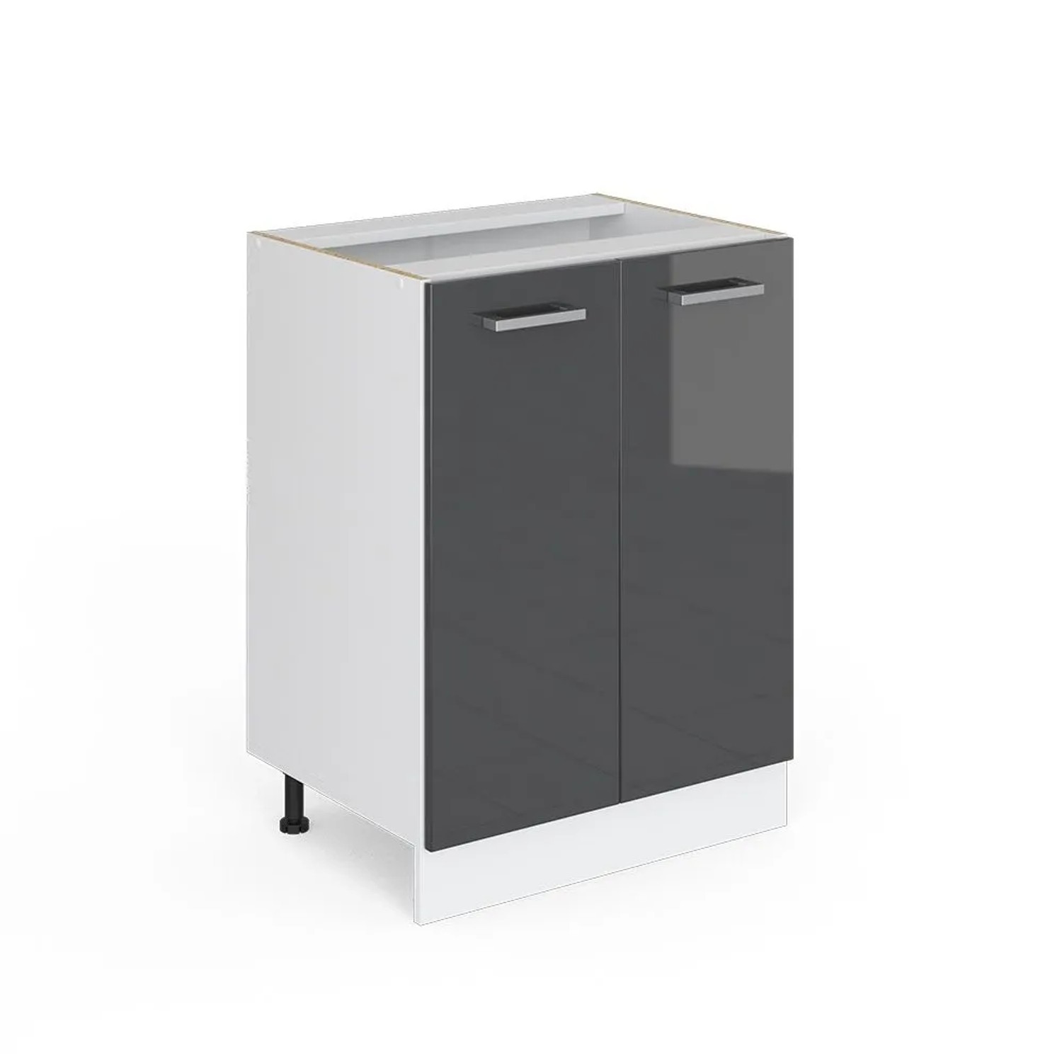 Vicco Küchenunterschrank R-Line Anthrazit Hochglanz Weiß 60 cm ohne Arbeitsplatte