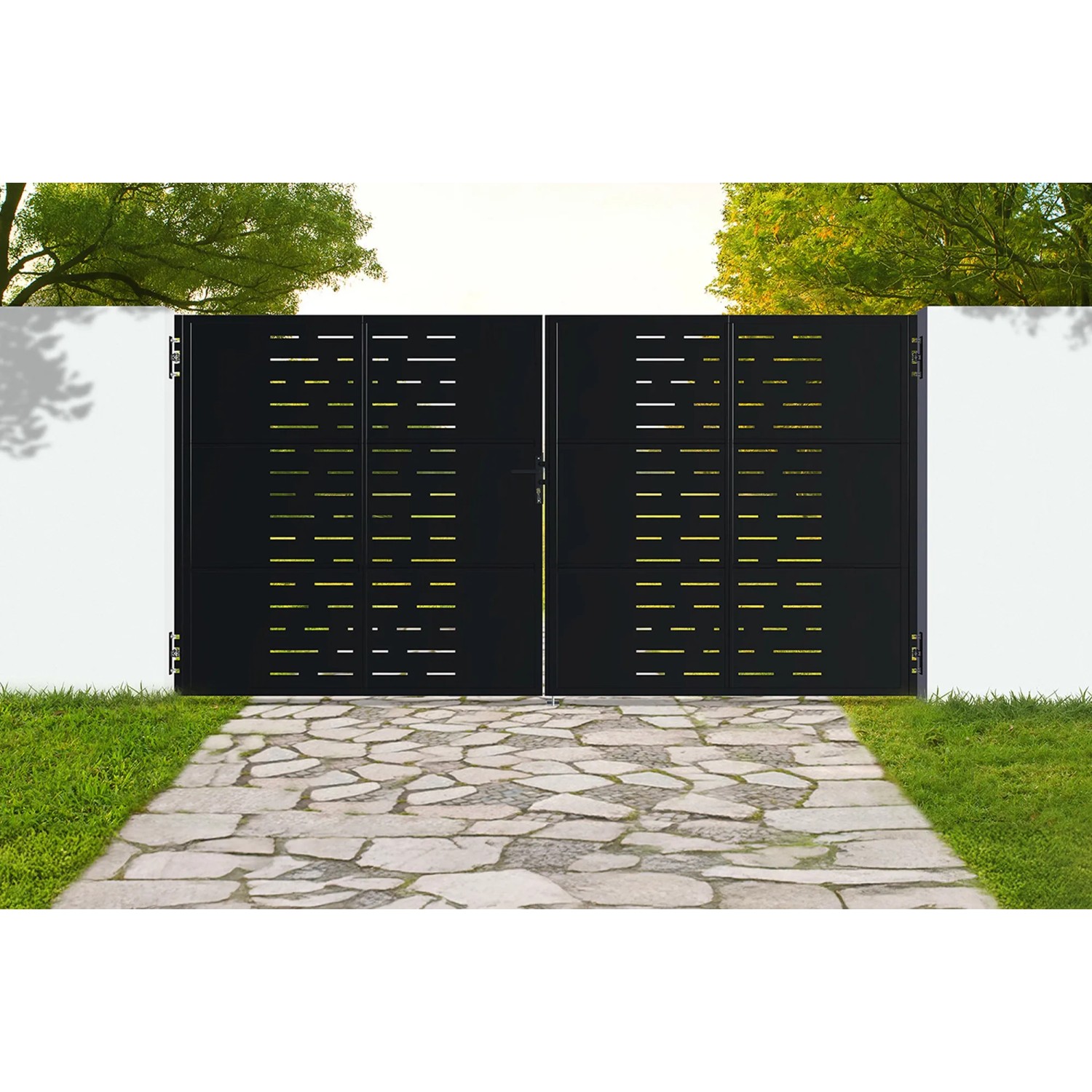 Casanoov Nali Arlberg H 180Cm Mattschwarz 3 5M Stahl Drehtor günstig online kaufen