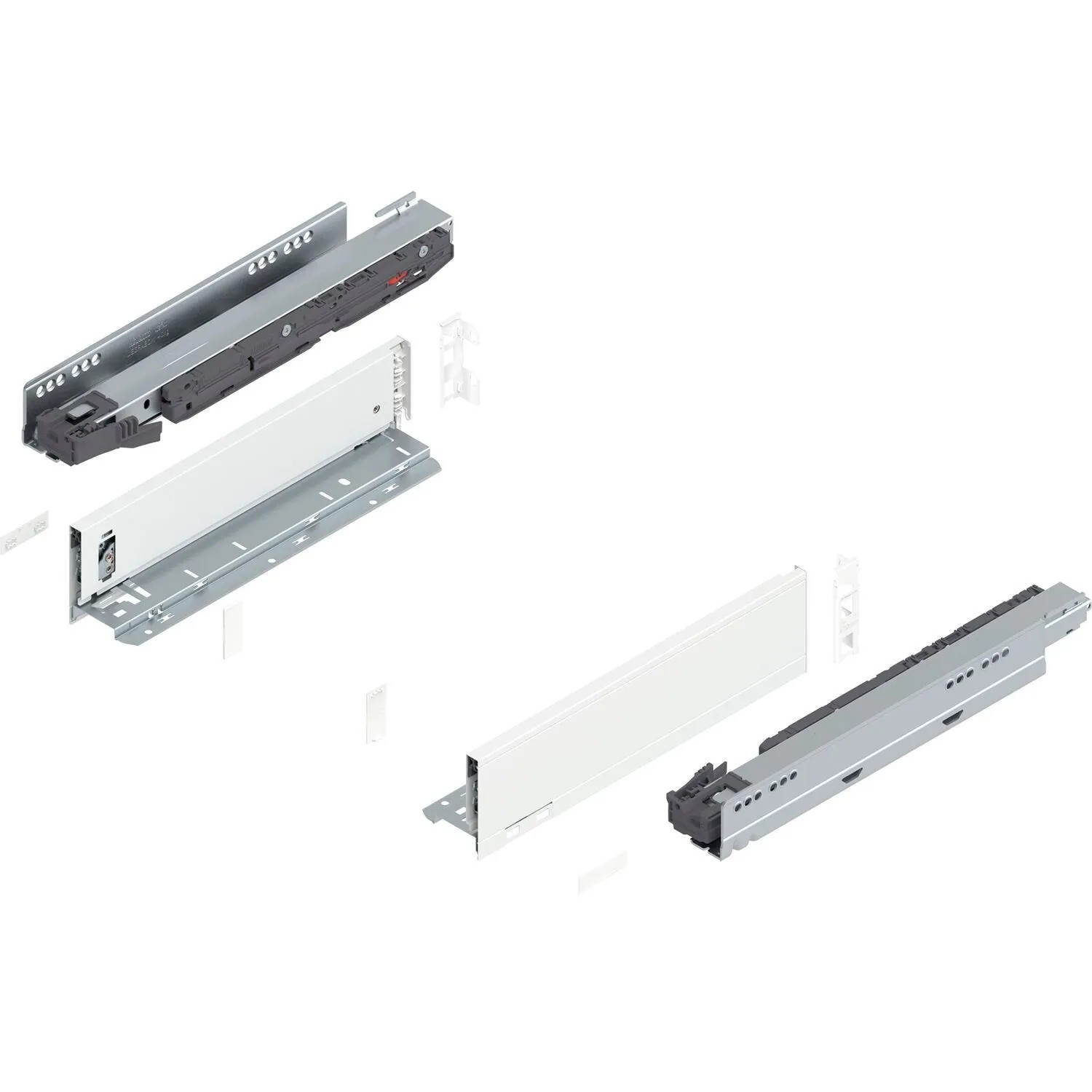 Blum Legrabox Pure Set Höhe M Tip-On Vollauszug 350 mm 40 kg Seidenweiß 1 Paar