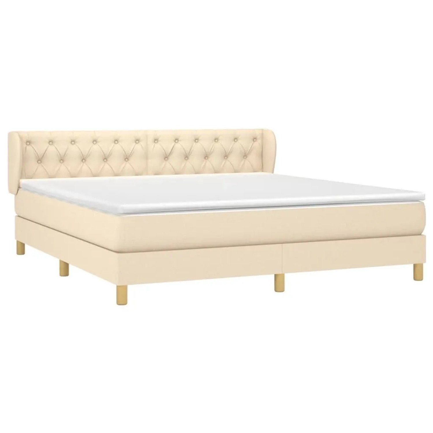 vidaXL Boxspringbett mit Matratze Creme 160x200 cm Stoff 3127058 günstig online kaufen