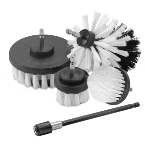 STAHLWERK Bürsten Set für Akkuschrauber und Bohrmaschine, 5-teilig mit Kegel-, Flach- und Kugelbürsten.