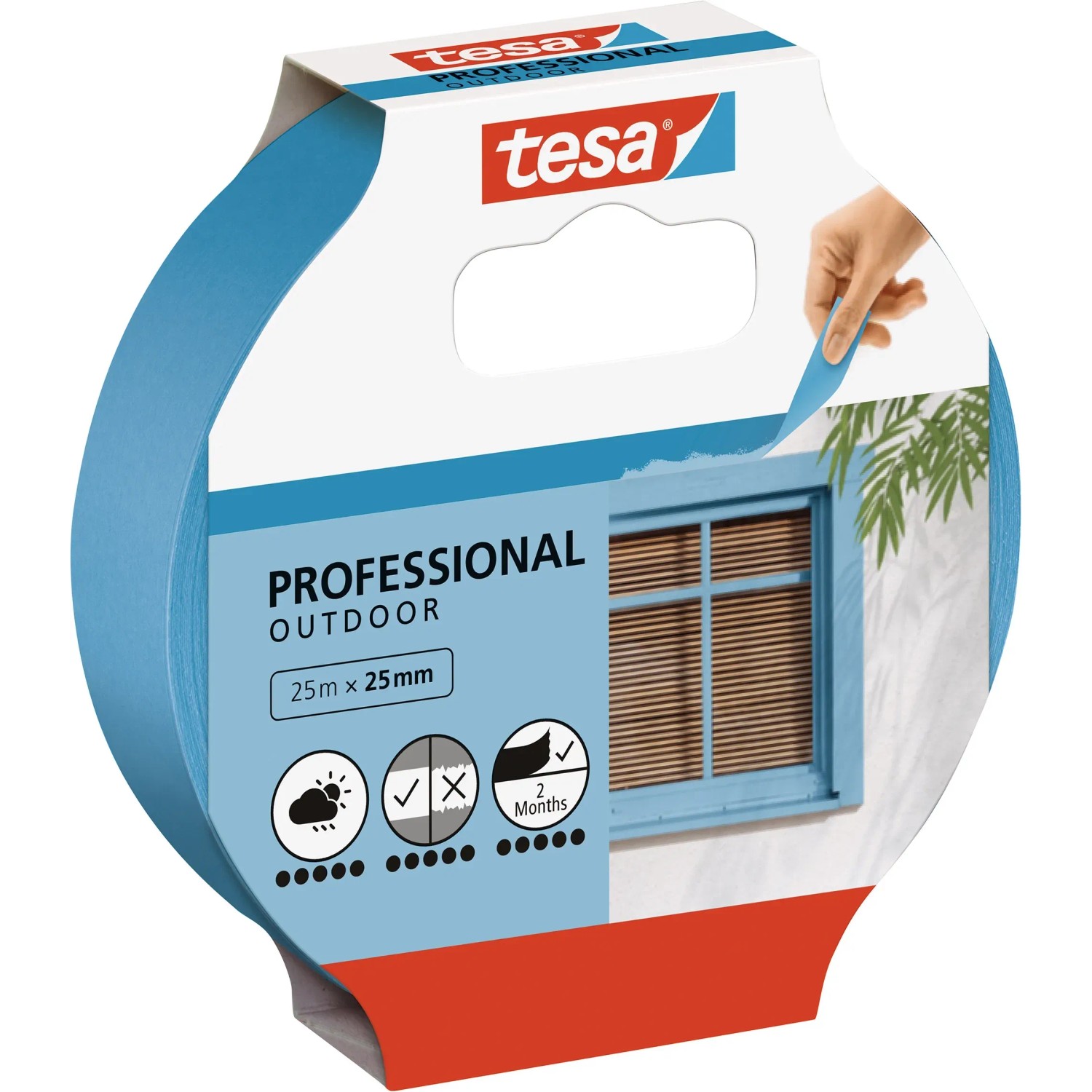 Tesa Malerband Professional Outdoor, 25m x 25mm, für Aussenanwendungen.