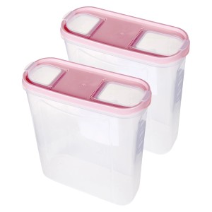 2er-Pack Bestlivings Frischhaltebox Schüttdose 4,5L, Altrose Deckel, transparente Vorratsdosen.