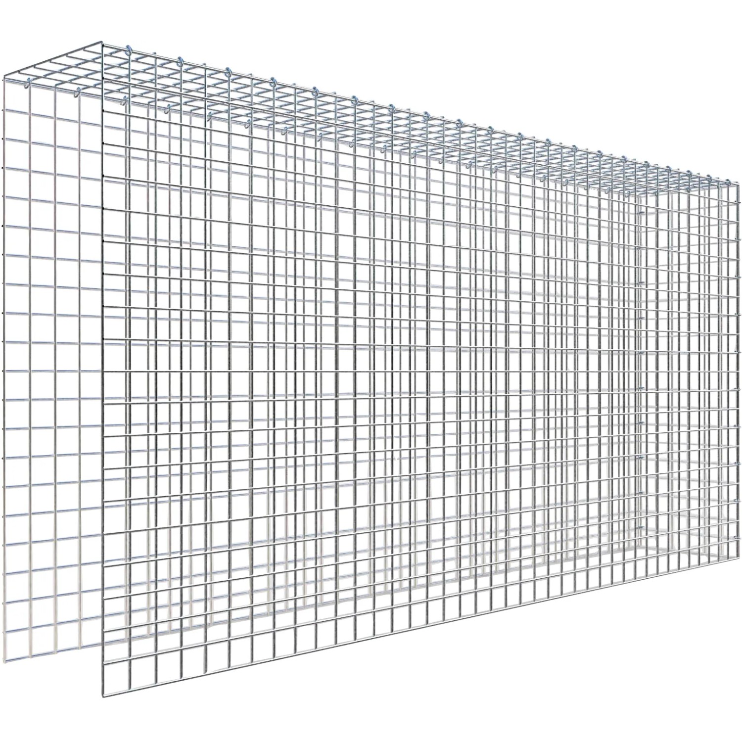Gabiona C-Ring-Gabione-Anbaukorb Typ 4 100 x 200 x 30 cm Maschenw 5 x 5 cm