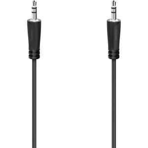 Schwarzes Hama Audio-Kabel, 3,5 mm Klinke auf Klinke, 1,5 m, für Audio-Übertragung.