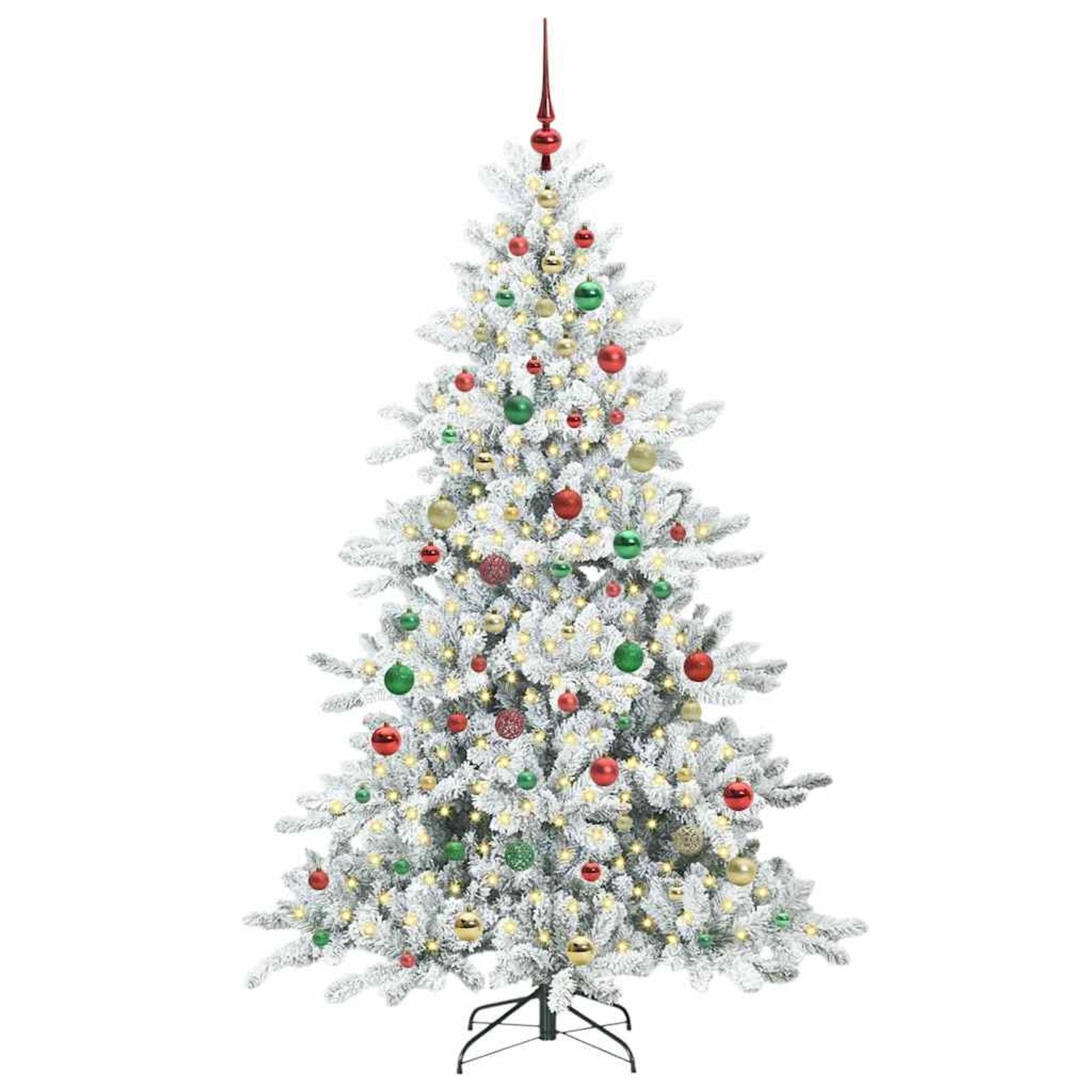 vidaXL Künstlicher Klappbarer Weihnachtsbaum mit 300 LEDs 180 cm PVC 3397726