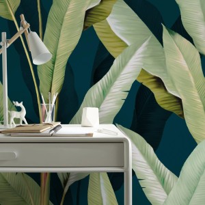 Art for the Home Fototapete Tatum mit tropischen Blättern im skandinavischen Stil.