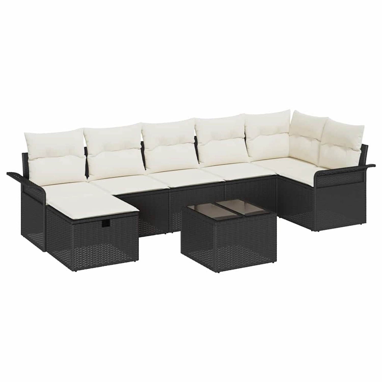 vidaXL Garten-Sofa-Set mit Kissen 8-Tlg Schwarz Poly Rattan 3360238 günstig online kaufen