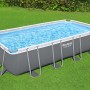 Bestway Stahlrahmenpool-Set PowerSteel, 549x274x122cm, grau, mit Sandfilteranlage.
