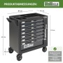 TRUTZHOLM Werkzeugwagen Premium XXL, anthrazit, mit 7 Schubladen und Werkzeug gefüllt.