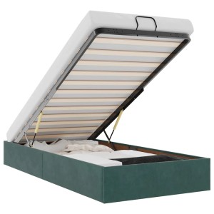 vidaXL Ottoman-Bett ohne Matratze Dunkelgrün 90x200 cm Samt 3310940