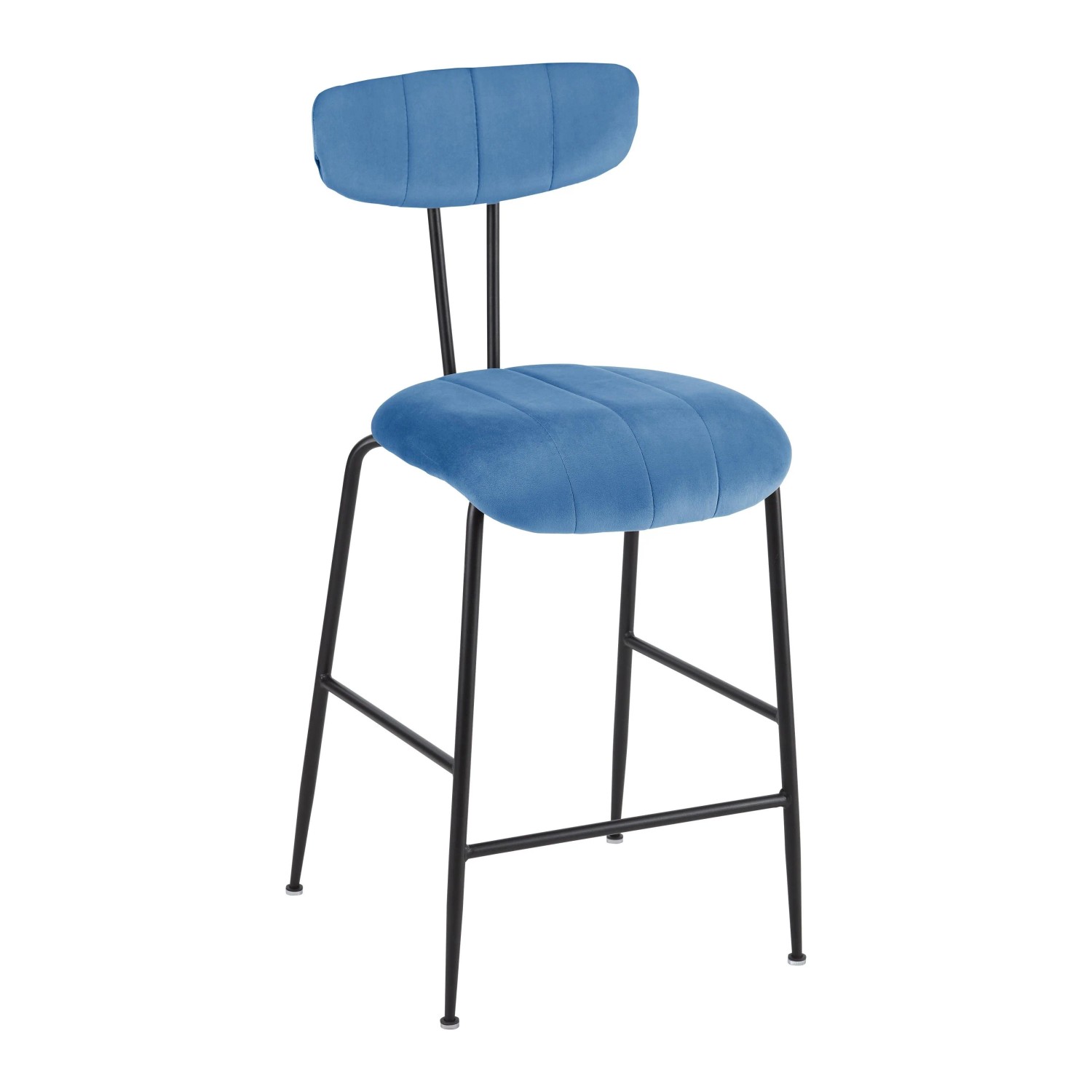 Bessagi Home Barhocker Tylor Blau Samt Gepolstert