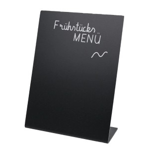 HMF 46430 Tischaufsteller Kreidetafel LAufsteller DIN A6 Schwarz