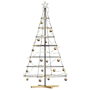 vidaXL Weihnachts-Tannenzapfenbaum mit Ständer Schwarz 180 cm Stahl 42019161