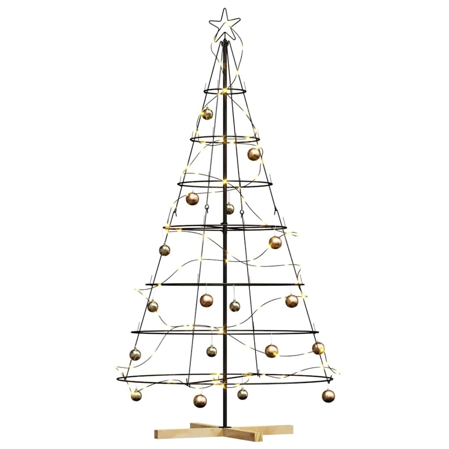 vidaXL Weihnachts-Tannenzapfenbaum mit Ständer Schwarz 180 cm Stahl 42019161