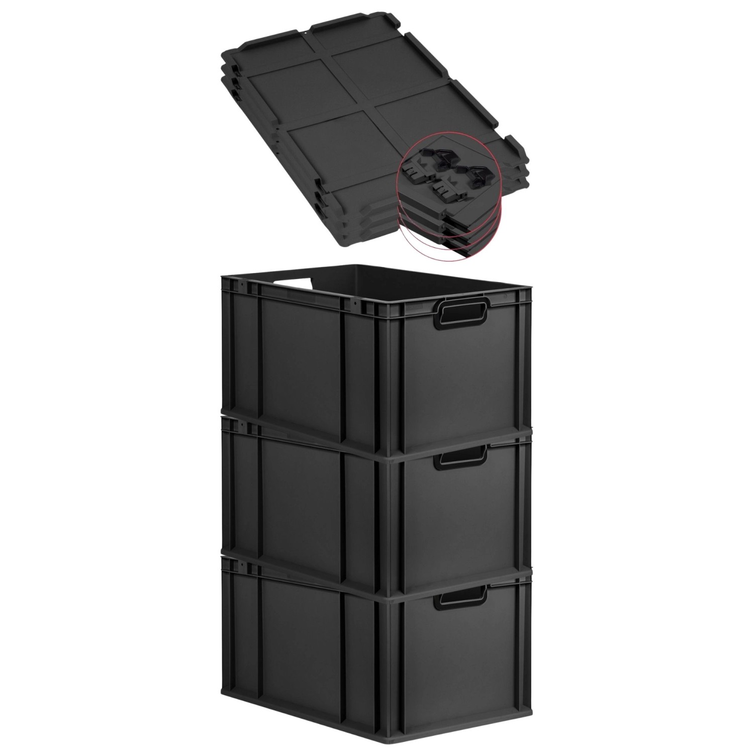 PROREGAL SuperSparSet 3x Eurobox Nextgen Color Mit Scharnierdeckel HxBxT 32 günstig online kaufen