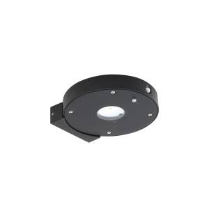 Moderne, dimmbare Lucande LED Solar-Wandleuchte Tavon in Schwarz mit Bewegungsmelder.