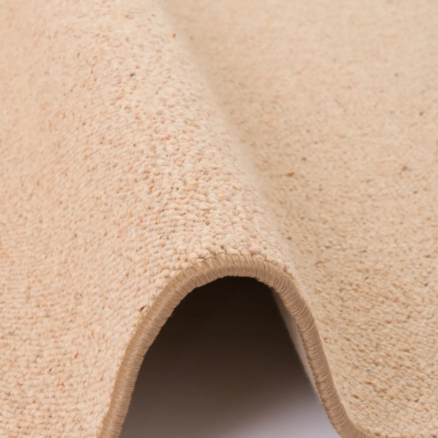 Detailansicht: Snapstyle Natur Teppich Wolle Berber Karamell, Kurzflorteppich 80x200 cm.