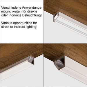 SOTECH LED Profil 66 Edelstahloptik 2m Opal für LED Streifen