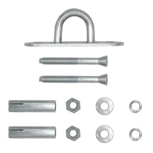 AMANKA Hängesessel-Befestigung: verzinkter Schwerlasthaken, Schrauben & Metalldübel. Für Decke/Wand, bis 250 kg belastbar.