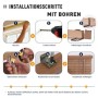 Montageanleitung für Sekey Holzjalousie Walnussholzoptik mit Bohren: Messen, Bohren, Halterungen und Blende anbringen.