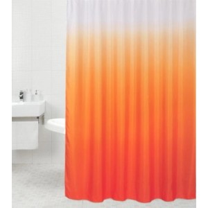 Sanilo Duschvorhang Magic Orange, 180x200 cm, mit Farbverlauf von Weiß nach Orange.