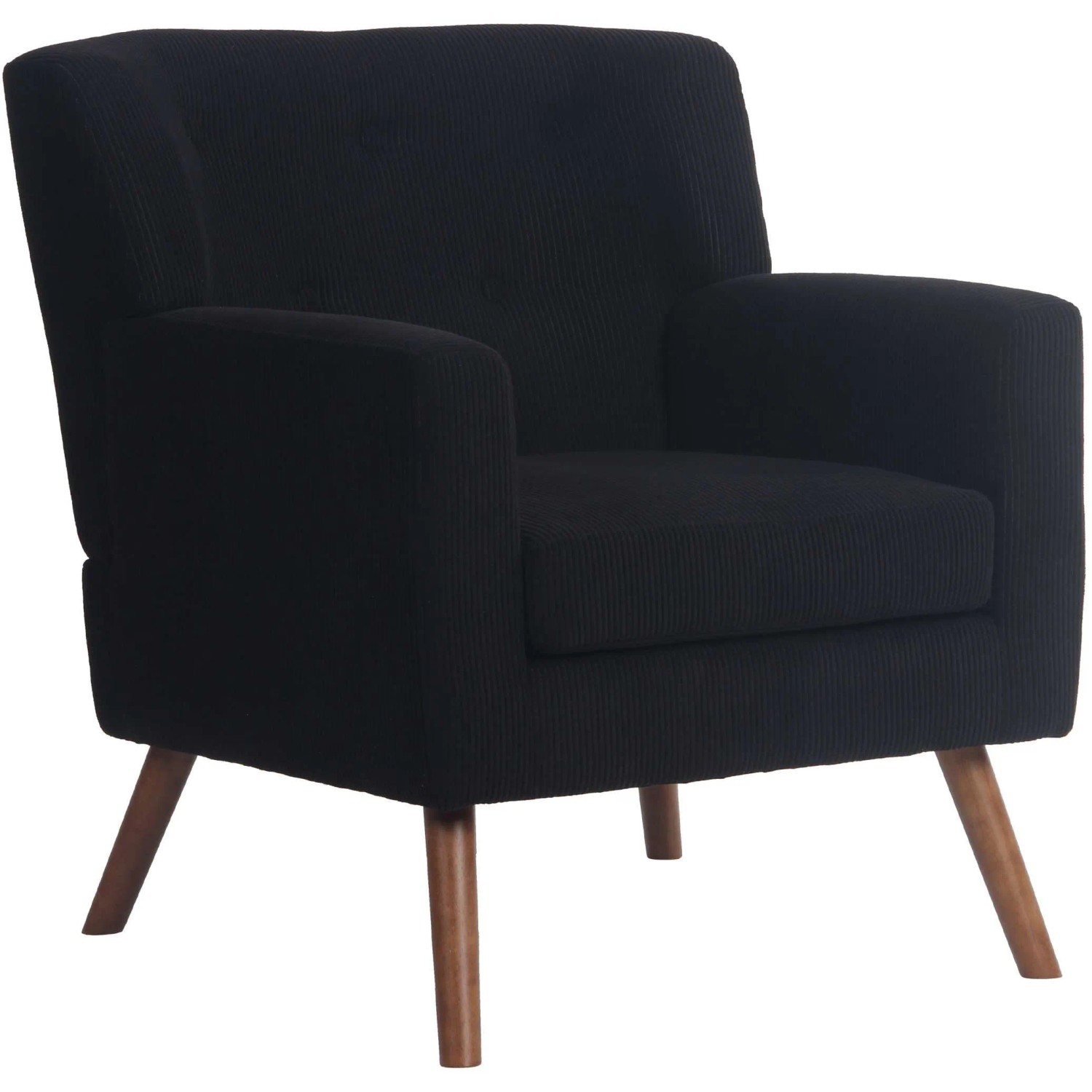 DELUKE Lounger Sessel MUSCAT Cord Schwarz 72x74x80cm Loungesessel Wohnzimmer Bequem Lounger Clubsessel Sofa Hotelsessel