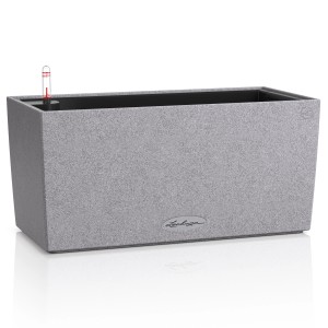 Lechuza Balconera Stone 40, steingrauer Hängetopf mit Bewässerungssystem.