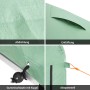 Details der grünen SoBuy Fahrradgarage: Wasserdichte PE-Plane, Belüftung, Gummischlaufe und Abspannseil für Stabilität.