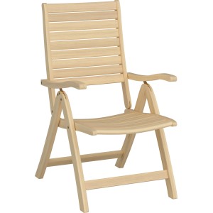 Klappsessel Canston Akazienholz Weiß-Geölt