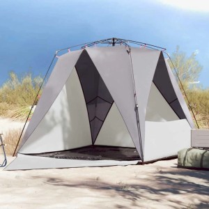 vidaXL Strandzelt 4 Personen Grau Quick Release Wasserdicht 4005307