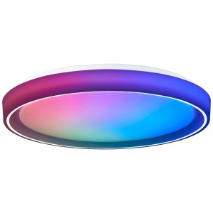 Weiße LED-Deckenleuchte Floco mit RGB+CCT Funktion, Ø 49,5 cm für stimmungsvolle Beleuchtung.