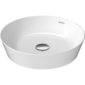 Weißes, rundes Duravit Aufsatzwaschbecken Cape Cod, 43 cm, mit WonderGliss Beschichtung.