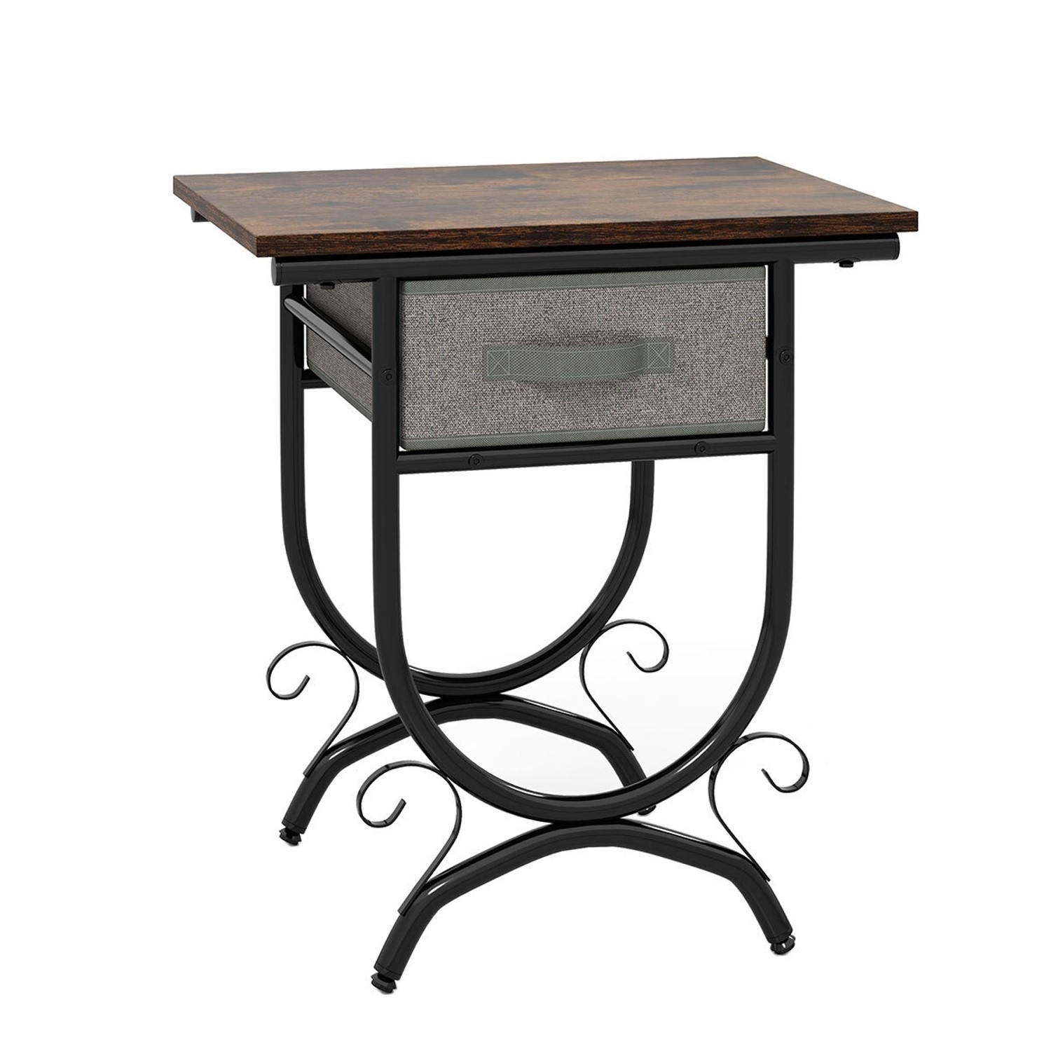 Costway Nachttisch mit Stoffschublade Beistelltisch Sofatisch Braun günstig online kaufen