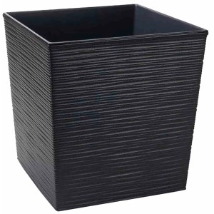 Graphitfarbener Siena Garden Pflanzkübel Biron mit Rillenoptik, 25x25x26 cm.