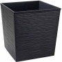 Graphitfarbener Siena Garden Pflanzkübel Biron mit Rillenoptik, 25x25x26 cm.