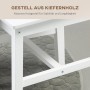 Detailaufnahme: Weißes Holzgestell des HOMCOM Küchenstuhls (4er Set).