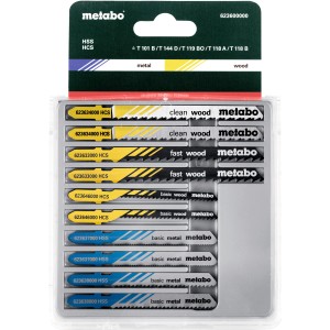 Metabo Stichsägeblatt Set, 10-teilig, für Holz, Metall und Kunststoff.