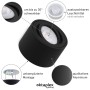 Schwarzer Oktaplex Aufbauspot Lile S aus Aluminium für LED-Module, schwenkbar. Deckenstrahler für Lampen & Leuchten.
