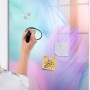 Tulup Beschreibbare Glasmagnettafel Pastellfarbene Federn 60x90 cm Magnettafel Büro Glas Schwarzer Marker Glassboard Magnetisch_7