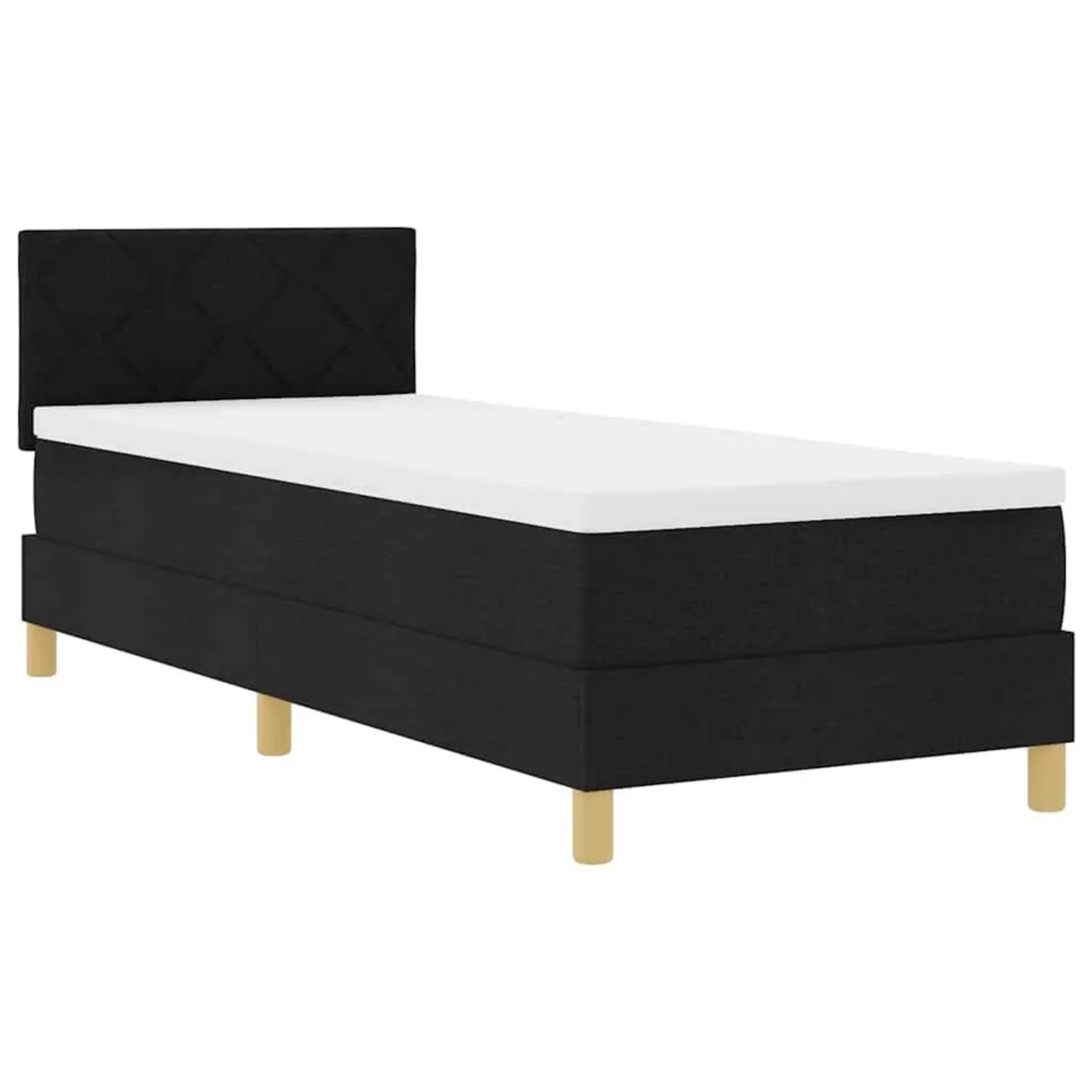 vidaXL LED Boxspringbett mit Matratze Schwarz 80 x 200 cm Stoff 3342473 günstig online kaufen