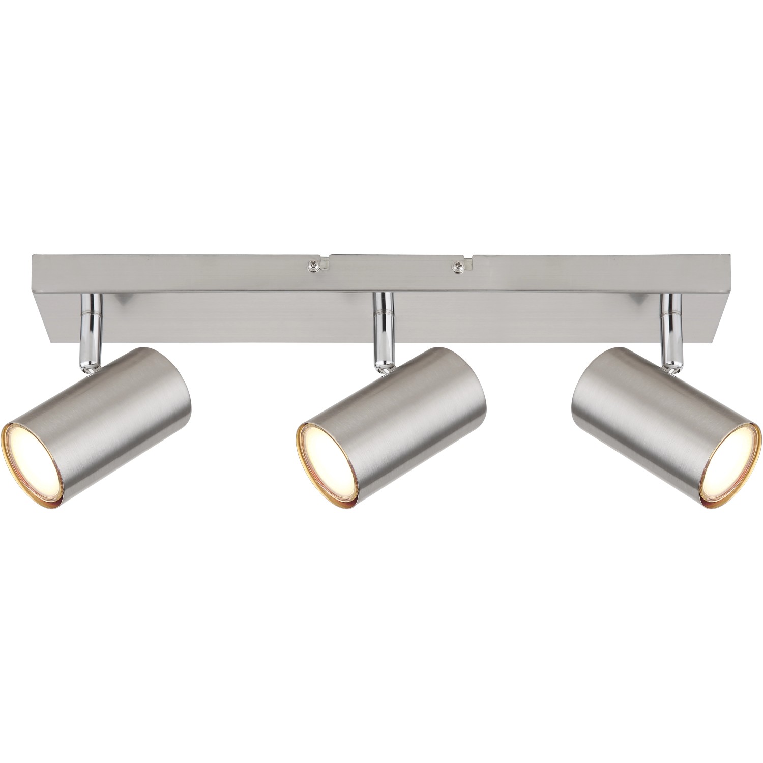 Globo Strahler Robby, 3-flammig, Nickel matt, 410x60x120mm. Moderner Spot für GU10 Leuchtmittel.
