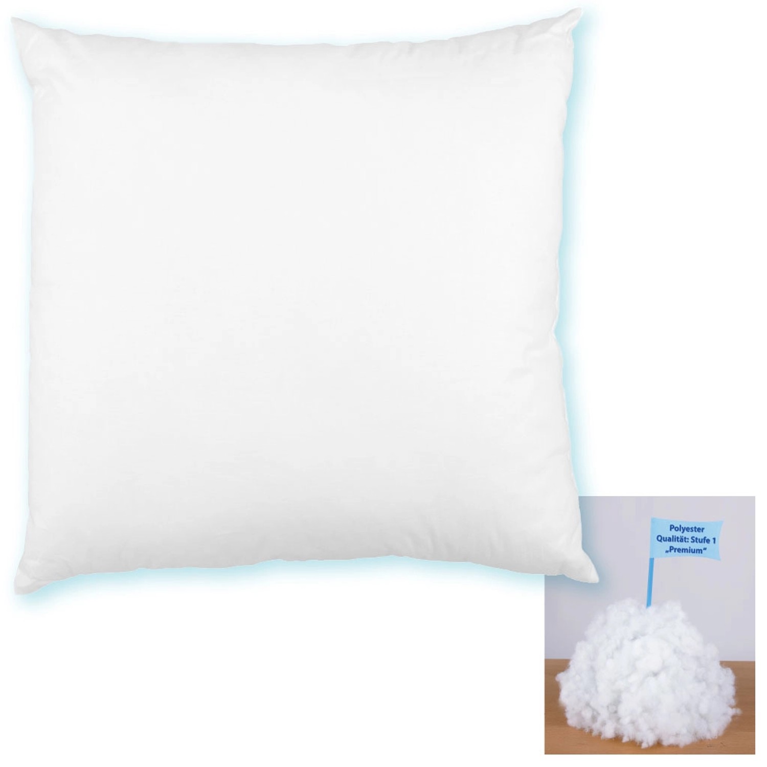 Weißes Arsvita Kissen 30x30 cm mit Premium Polyesterfüllung für Sitzkissen & Gartenstuhlauflagen.