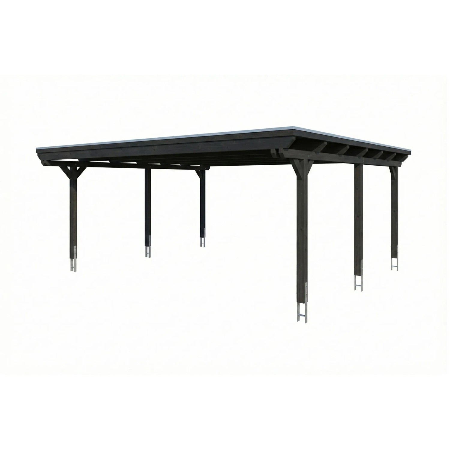 Skan Holz Carport Emsland EPDM-Dach 609 cm x 604 cm Anthrazit