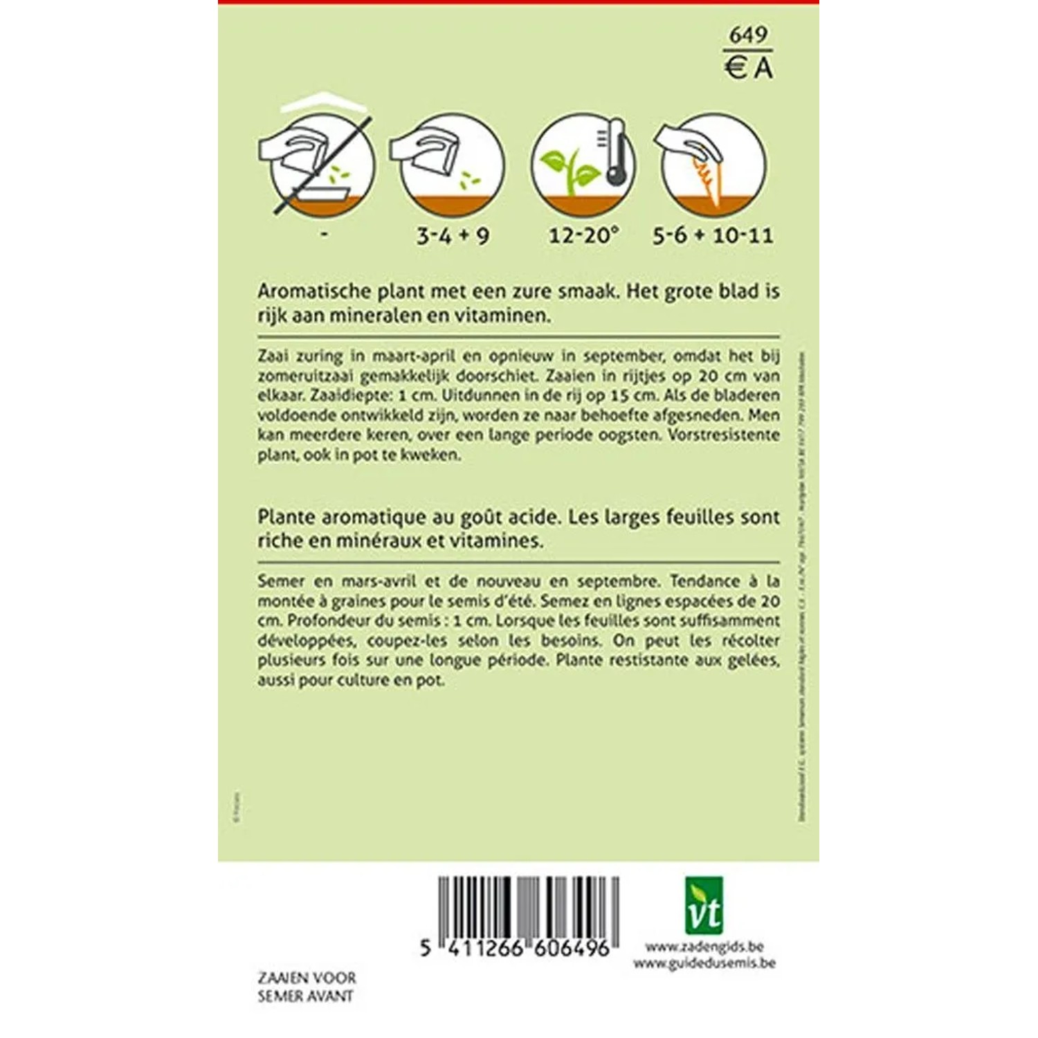 Sauerampfer Van Belleville SamenCa. 3 grHoher Gehalt an Vitamin C_2