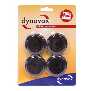 Dynavox Gerätefüße, 4 Stück, Aluminium, schwarz. Möbelbeine zur Entkopplung von HiFi-Geräten.