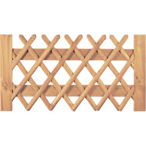 Braunes Jägerzaun Doppeltor (300x80cm) aus imprägniertem Nadelholz. Gartenzaun im typischen Design.