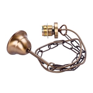 Kettenaufhängung in Antikmessing für Lampen, 100 cm, mit E27 Fassung und Baldachin.